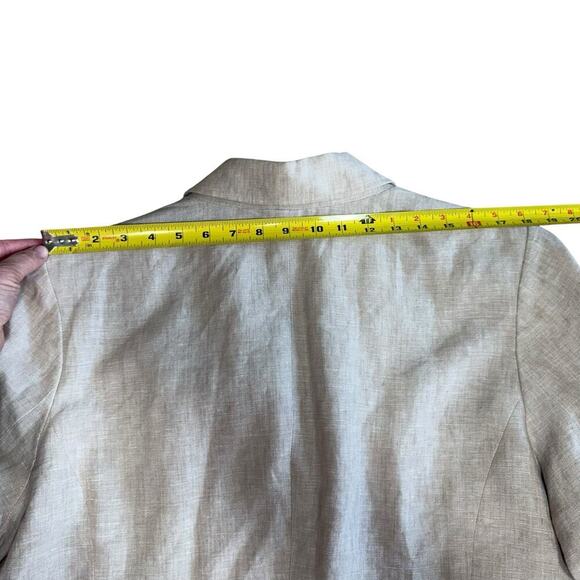 Kenar Woman 20W Linen Blazer Beige Embroidered Jacket Relaxed Oversized Comfort - Picture 13 of 13